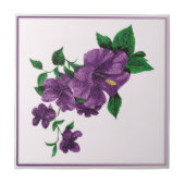 Lila, blumengeschliffene Tile Fliese (Vorderseite)