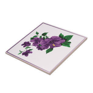 Lila, blumengeschliffene Tile Fliese