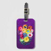 Lila, blumengeschmückte Blume Gepäckanhänger (Vorderseite Vertikal)