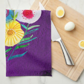 Lila, blumengeschmückte Blume Geschirrtuch (Viertel Falte)