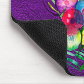 Lila, blumengeschmückte Blume Mousepad (Ecke)