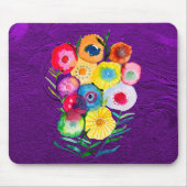Lila, blumengeschmückte Blume Mousepad (Vorne)