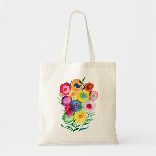 Lila, blumengeschmückte Blume Tragetasche (Vorne)