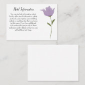 Lila blumengeschmückte, einfache Hochzeit Begleitkarte (Vorne/Hinten)