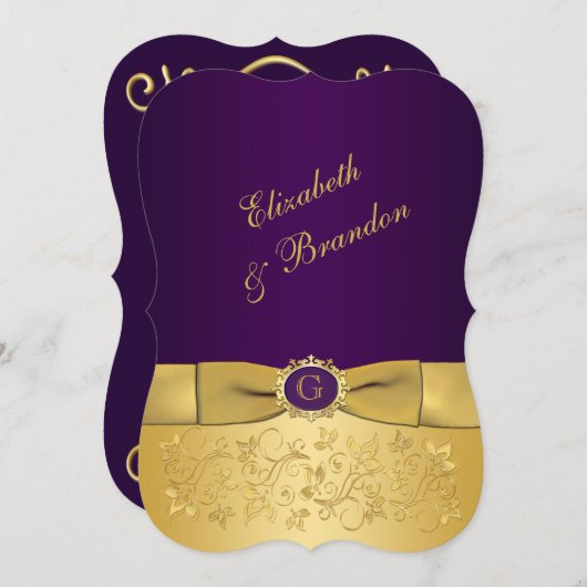 LILA, blumengeschmückte Einladung 8 (Vorne/Hinten)