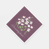 lila, blumengeschmückte, schöne Babydusche Serviette (Ecke)