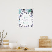 Lila, blumengeschmückter Personalisierter Anführun Poster (Küche)