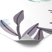 Lila, blumengeschmückter Personalisierter Anführun Poster (Ecke)