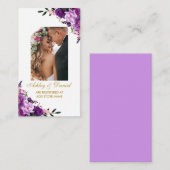 Lila blumengeschmücktes Foto einfügen Karte V (Vorne/Hinten)