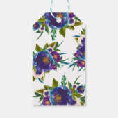 Lila Blumengiftmarken Geschenkanhänger (Rückseite)