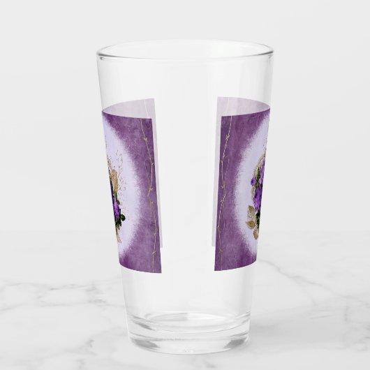 Lila Blumenglas Glas (Rechts)