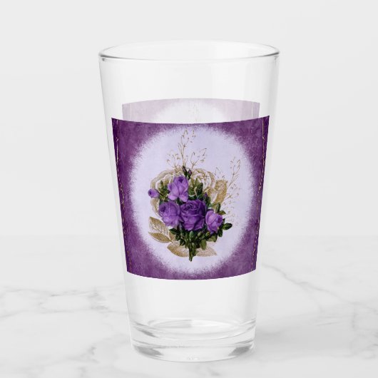 Lila Blumenglas Glas (Vorderseite)