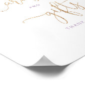 Lila Blumengold Karten und Geschenke Poster (Ecke)