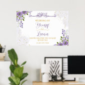Lila blumengoldfarbenes islamisches Hochzeitsposte Poster (Heimbüro)