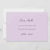 Lila Blumengrün Bridesmaid - Vorschlagskarte Einladung (Rückseite)