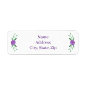 Lila Blumengrün-Foliage-Adressetiketten (Vorne)