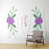 Lila Blumengrün Foliage Foto Hintergrund Wandteppich (Beispiel (Horizontal))