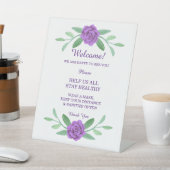 Lila Blumengrün-Foliage Hochzeitsicherheit Sockelschild (In SItu)