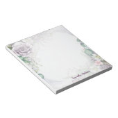 Lila Blumengrün Foliage Wasserfarbe Elegant Notizblock (angewinkelt)