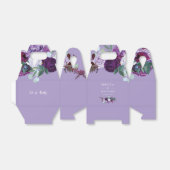 Lila Blumengrün-Hochzeit Geschenkschachtel (Ungefaltet)