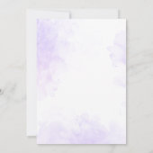 Lila Blumengrün Wasserfarben Kinderdusche Einladung (Rückseite)