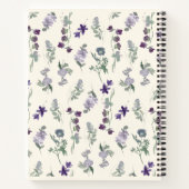 Lila Blumengrün Wasserfarben Notizblock (Rückseite)