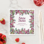 Lila Blumengrün Zukunft Doktor Abschluss Serviette (Beispiel)