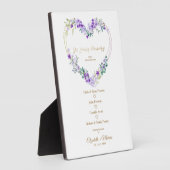 Lila Blumenherz bei einer Hochzeit in Erinnerung Fotoplatte (Seite)