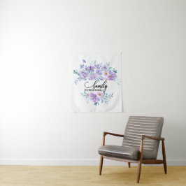 Lila Blumenherz Bouquet | Familienangebot Wandteppich