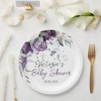 Lila Blumenherz Elegante Babydusche