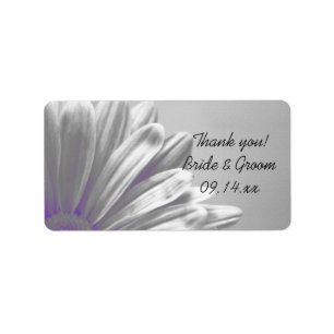 Lila BlumenHighlights Hochzeit Danke Tags Adressaufkleber