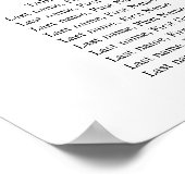 Lila Blumenhochzeit 16 Tafelsitzkarten Poster (Ecke)