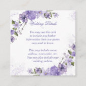 Lila Blumenhochzeit Begleitkarte (Vorderseite)