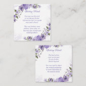 Lila Blumenhochzeit Begleitkarte (Vorne/Hinten)