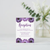 Lila Blumenhochzeit Begleitkarte (Stehend Vorderseite)