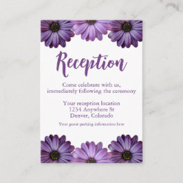 Lila Blumenhochzeit Begleitkarte