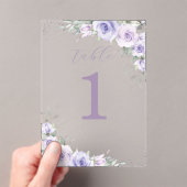 Lila Blumenhochzeit Brautparty Tischnummer (Insitu (Handheld))