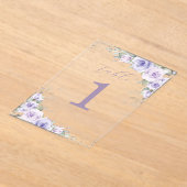 Lila Blumenhochzeit Brautparty Tischnummer (Ablage )