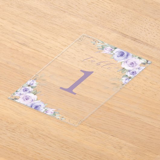 Lila Blumenhochzeit Brautparty Tischnummer (Ablage )