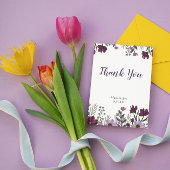 Lila Blumenhochzeit Dankeschön-Karte Dankeskarte