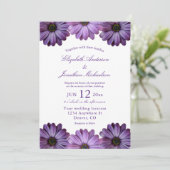 Lila Blumenhochzeit Einladung (Stehend Vorderseite)