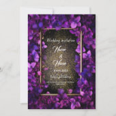 Lila Blumenhochzeit Einladung (Vorderseite)