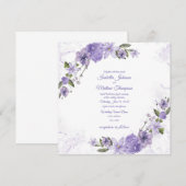 Lila Blumenhochzeit Einladung (Vorne/Hinten)