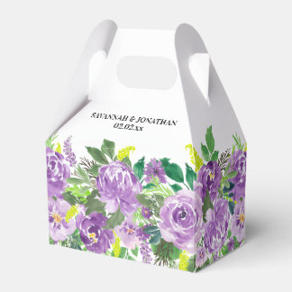 Lila Blumenhochzeit Geschenkschachtel