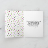 Lila Blumenhochzeit im Frühjahr Dankeskarte (Innenseite)