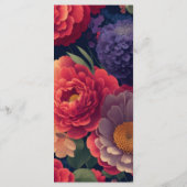 Lila Blumenhochzeit in Rot-Orange Menükarte (Rückseite)