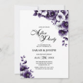 Lila Blumenhochzeit nach dem Party Einladung (Vorderseite)