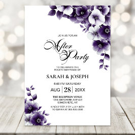 Lila Blumenhochzeit nach dem Party Einladung