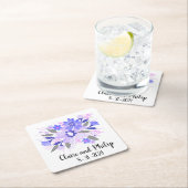 Lila Blumenhochzeit Rechteckiger Pappuntersetzer (Vor Ort)