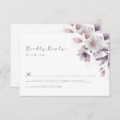 Lila Blumenhochzeit RSVP Karte (Vorne/Hinten)